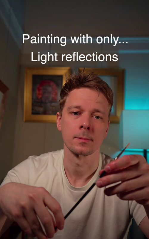 Painting with only light reflection #art #painting #artchallenge 