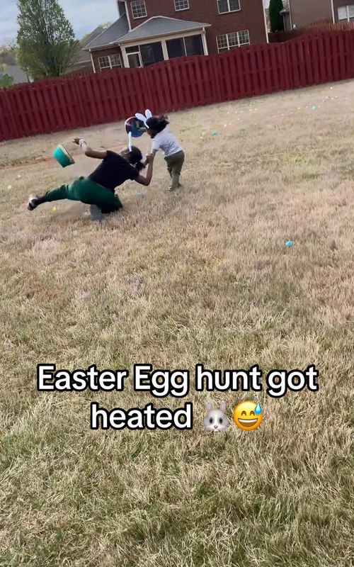 Easter egg hunt is that serious 😅😤(@Marjorie_Noel🇵🇦🇭🇹) #easter #easteregg #egghunt #Siblings 