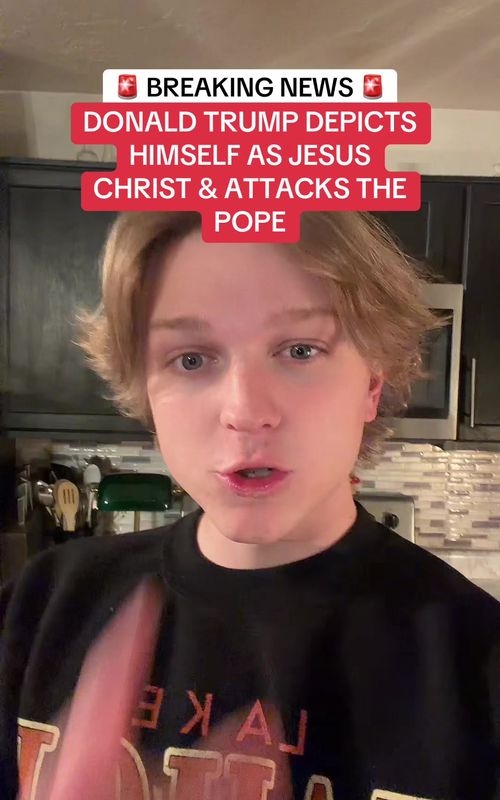 Donald Trump Depicts Himself As Jesus Christ In AI Generated Image & Viciously Attacks The Pope.