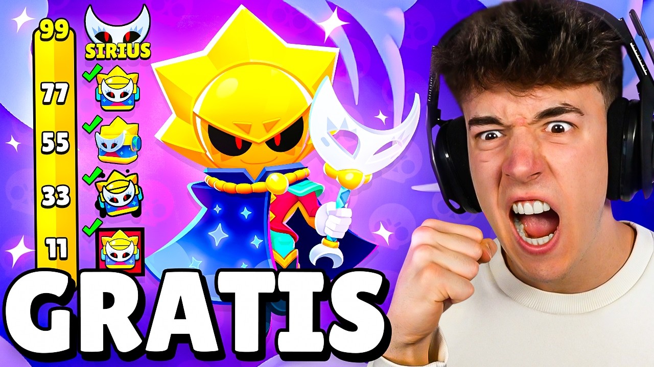 GANO 99 PARTIDAS con TODOS LOS BRAWLERS Y CONSIGO a SIRIUS *GRATIS* en BRAWL STARS