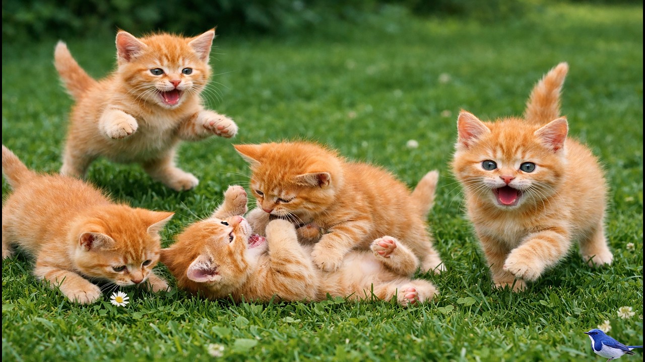 🌈🐾 Little Kittens Playing Freely | Relaxing Outdoor Cat Sounds | Calming Cat Video