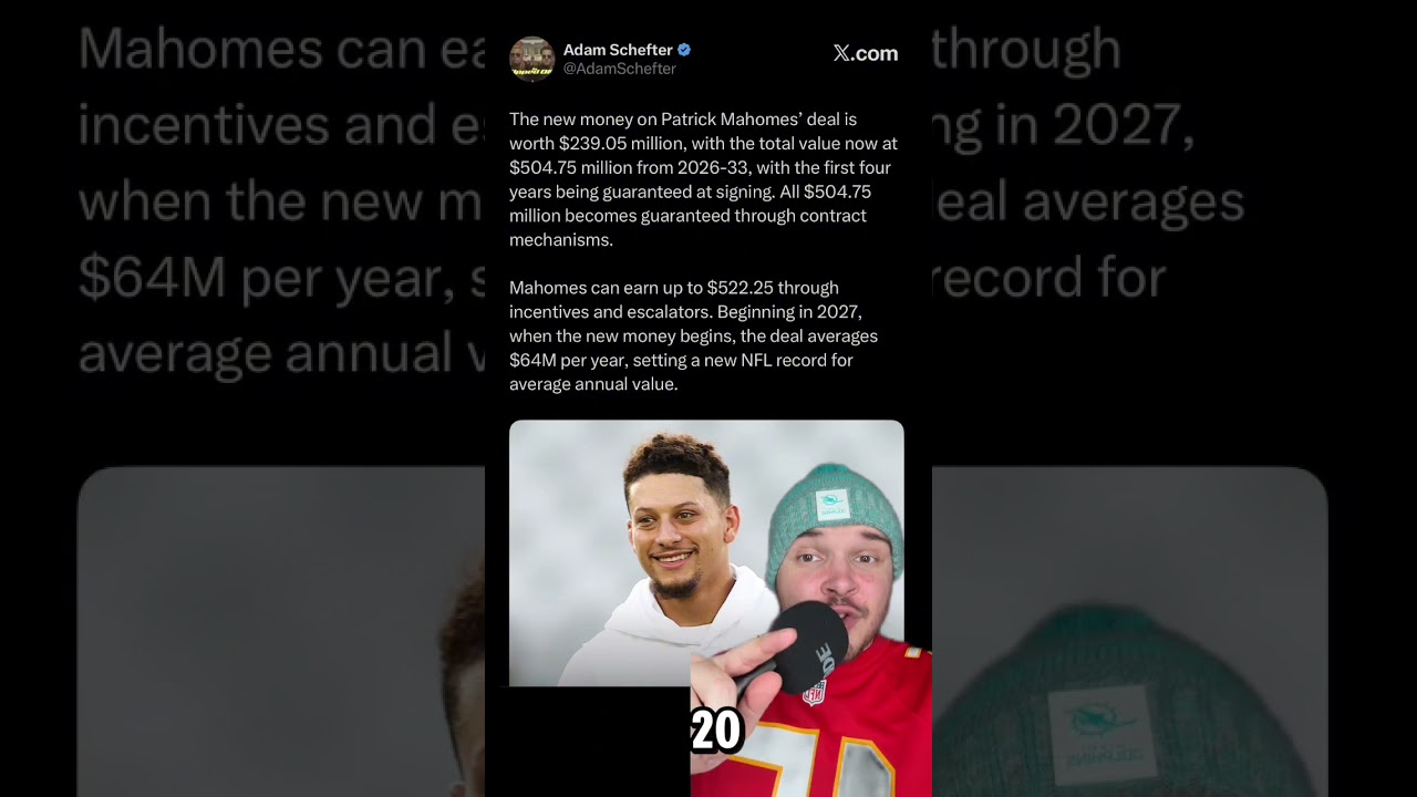 Chiefs New Deal With Patrick Mahomes Worth HALF A BILLION DOLLARS! #nfl #nflfootball #football