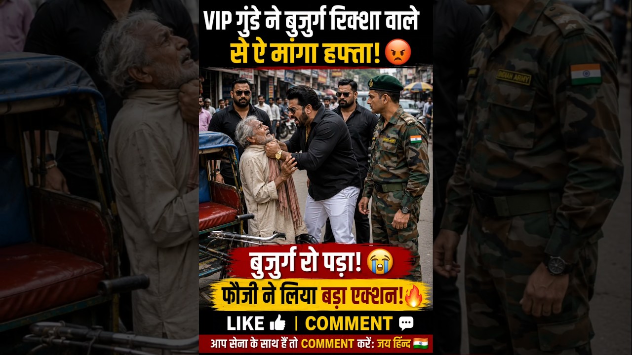 Army Soldier Saves Poor Rickshaw Driver From VIP Goon 😱 | Emotional Story | Justice Served #shorts