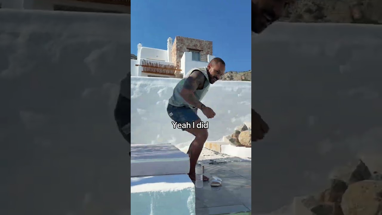 Needed a cooldown, so hot in Lindos 🥵 #couple #travel #greece #swim
